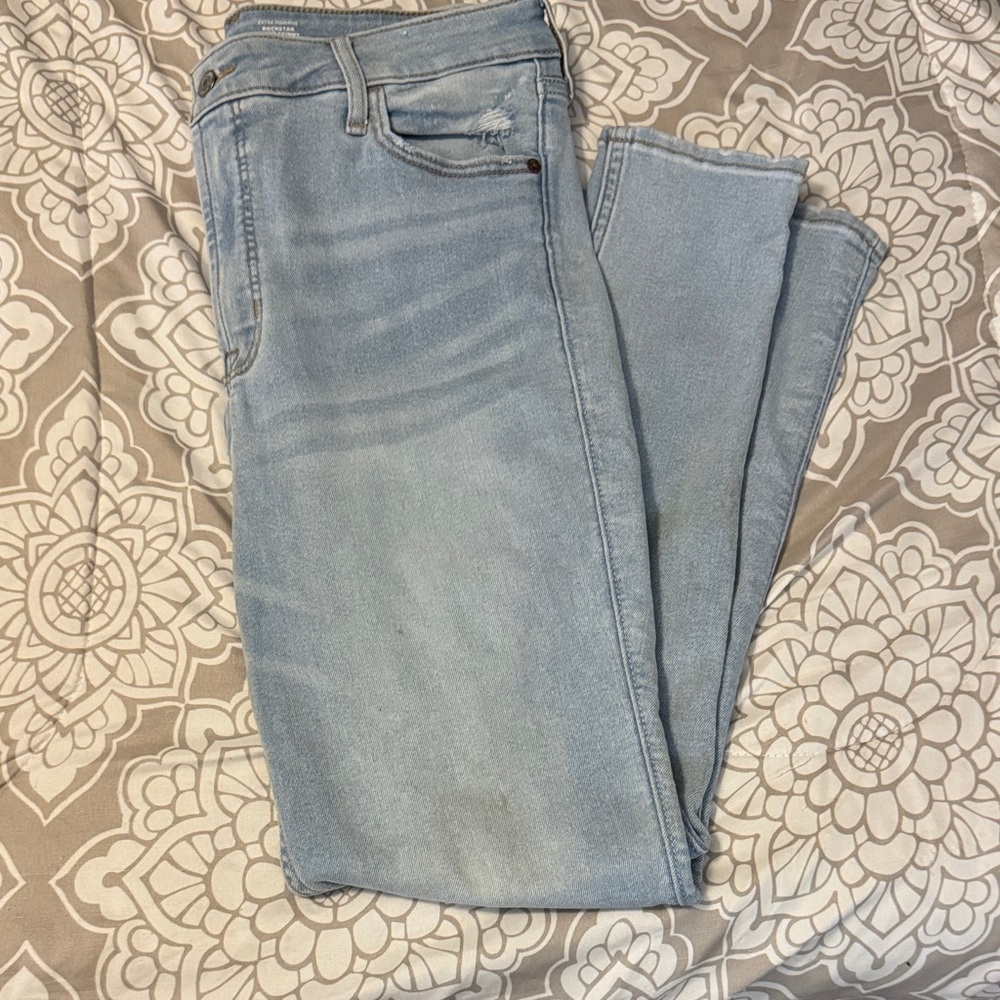 Old Navy Light Wash Stretch Extra High Rise Rockstar Skinny Jeans